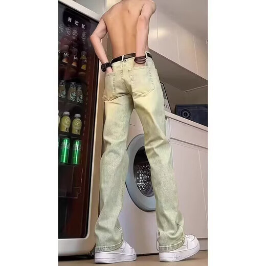 Black Box White American Retro Jeans Herren Frühling und Sommer neuer Stil Lose einfacher High Street Trend vielseitiger lässige lässige Hosen mit gerader Bein