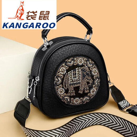 Kangaroo 2025 Nueva capa superior Plaza de vaca Small Reddone Red Red Red Red Red Red Red Red Red Red Red Red Red Round Sbowing Strap de un hombro Crossbody Bag Versátil