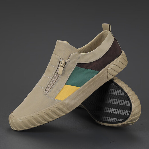 Región occidental Camel 2025 Zapatos de hombres de primavera Nuevos zapatos de lona transpirables zapatos casuales de una pie