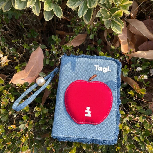Tagi.<Ping Ping An An> Pearl Denim Tassel Travel Passport Clip Storage Package Gift Certificate Card Package Denim Blue (Ping Ping An)