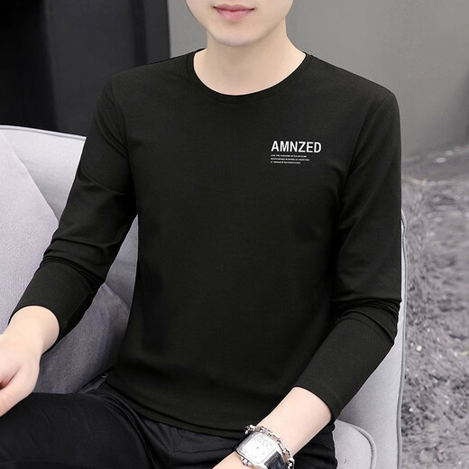
Woodpecker high-quality long-sleeved T-shirt for men in autumn 2025 new base shirt for men in spring and autumn with ice silk round neck top 9209 carbon ash M Recommended 70-90Jin [Jin equals 0.5 kg]