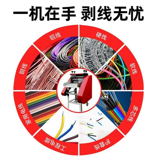 
XMSJ new electric wire stripper scrap cable peeler automatic wire copper wire peeler household wire stripper factory exclusive double seven-cut double shaft without motor 13566