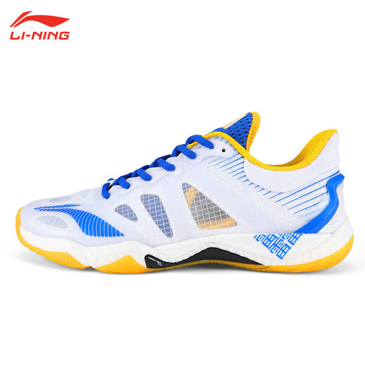 Li Ning badminton shoes Falcon 5 NEW4 generation new men's shoes shock-absorbing wear-resistant full palm technology badminton shoes Falcon 4 standard white/pale blue standard last 44 (280mm)