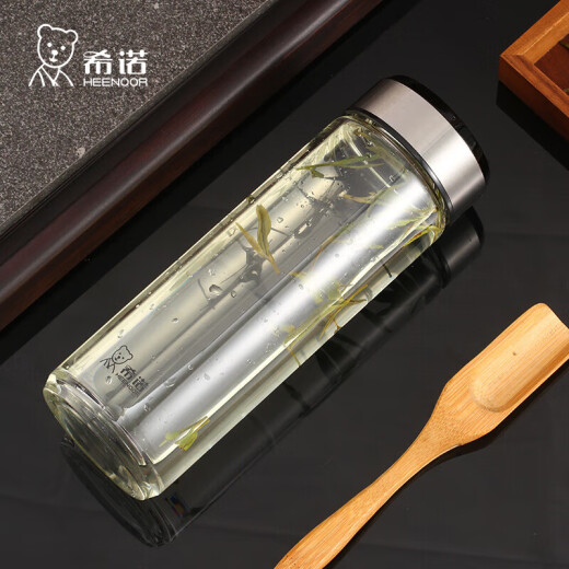Heenoor Store Flagship oficial de Heeno Copa de vidrio de una sola capa Portable Portable Portable Copa de agua resistente al calor Hogar simple Copa de té de gran capacidad para tazas Taza de 695 ml de viernes con malla de filtro