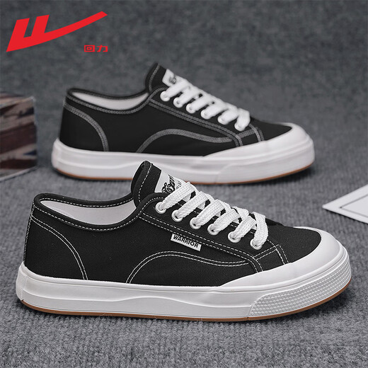 Warrior official canvas shoes men's shoes summer low top versatile classic casual sports white shoes men's shoes black 41