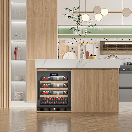 Curtis 25 New Seamless Fully Embedded Compressor Red Wine Cabinet Constant Temperature Wine Cabinet Embedded Hidden Wine Tea Refrigerator Design 32 Bottle Household Special Wine Cabinet Fully Embedded One Air-cooled Red Wine 0.63 Meters High