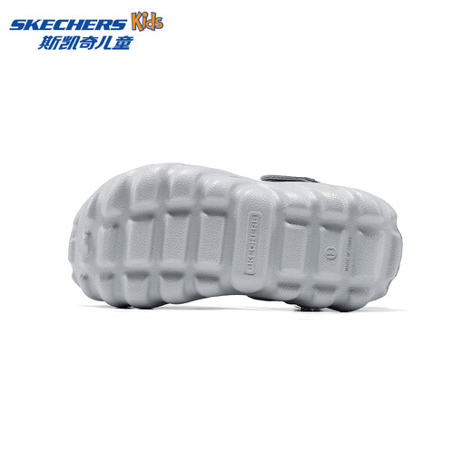 Skechers斯凯奇儿童泡泡鞋男童疏水轻便沙滩洞洞鞋夏季中大童凉鞋406645L 浅灰色/LTGY 37