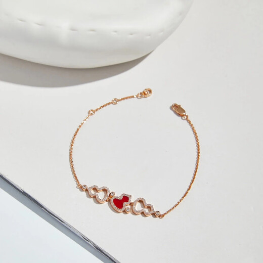 LZJV18K Gold and Red Agate Gourd Bracelet for Women Light Luxury 520 Limited Edition High-end Versatile Bracelet for Girlfriend Red Agate Bracelet