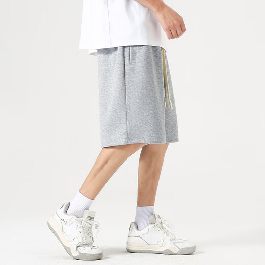 MINISO Heavyweight Shorts Men's Summer Outdoor Sports Straight-Leg Five-Level Pants Youth Trendy Versatile Medium Pants Light Rice 2XL