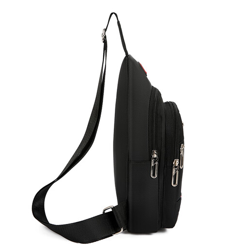 Neue Brusttasche Herrenbeutel One-Shoulder Crossbody Tasche Casual Crossbody Bag Oxford Stoff Brust Cross Bag Trendy Herrenbag 9905 kleines Brett Schwarz