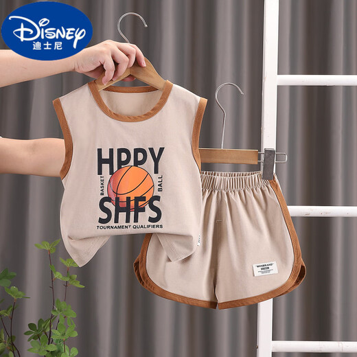 Disney Baby Ropa División Divectiva Summer delgada Capital de algodón Shorts de chaleco para niños de un año para niños de un niño de tamaño blanco 90 Tamaño recomendado por 1-2 años [80-90 cm]