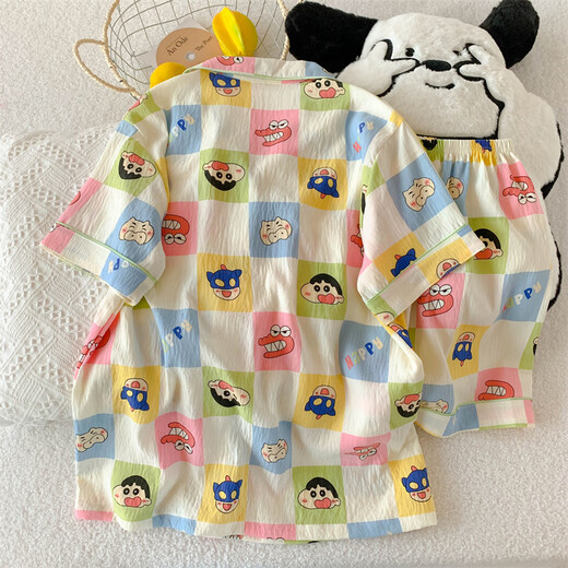 睡衣女夏季短袖云朵棉夏天女士2025年新款学生可爱卡通家居服套装 QDMBE684 XL (170) 建议体重120斤以内