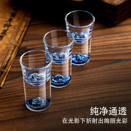 Myhobby home banquet ice blue mountain white wine glass set lead-free crystal glass one-cup wine divider gift high-end high-end