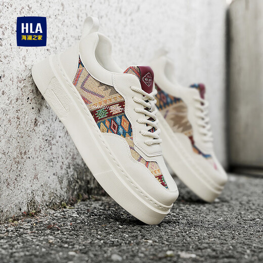 Hailan Home Hla Herrenschuhe, Höhenverbesserte weiße Schuhe, dicke Schuhe für Männer, vielseitige Freizeitschuhe, Herren e208 White 42