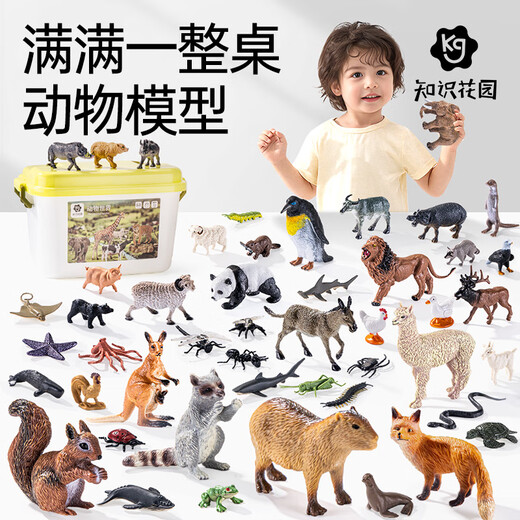 
Knowledge Garden Animal Model Toys Children's 3-6 Years Old Zoo Boy and Girl Birthday Gifts Set 46-Piece