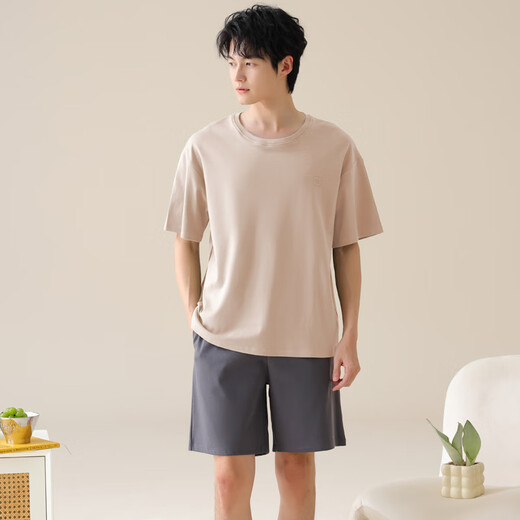 已朵纯棉睡衣男士夏季短袖两件套装2025新款男生休闲宽松家居服 13603 4XL 【建议180-200斤】