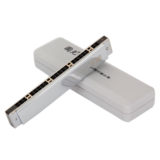 
Guoguang professionally plays imported gong harmonica 24-hole limited edition polyphonic harmonica C tune (silver)