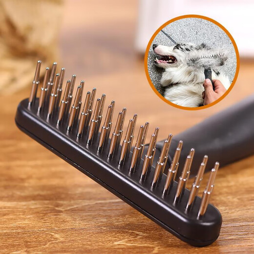 Dog hair brush depilation comb long-haired Alaskan Border Collie Golden Retriever special large dog nail rake comb old style double row comb + large knot opener