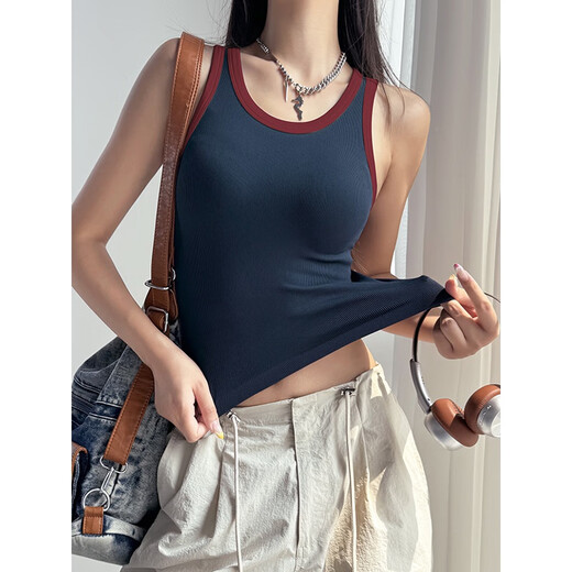 KEJIMITAO European and American ins sports bra all-in-one shockproof yoga vest new running training Pilates fitness bra Sky Blue L