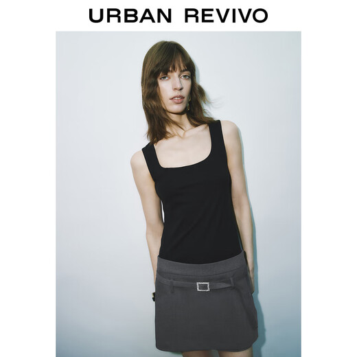 UR2025 Frühling Neues Frauenkleidung Einfaches Temperament Vielseitig Slim Fit ärmellose Weste UWM450071 Black M.