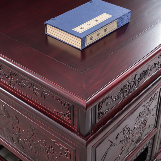 Liantange Rosewood Chinese-style Solid Wood Luxury Desk President Manager Boss Desk Antique Writing Desk Home Study Desk Australian Rosewood 1.6 Meter Flower and Bird Single Table