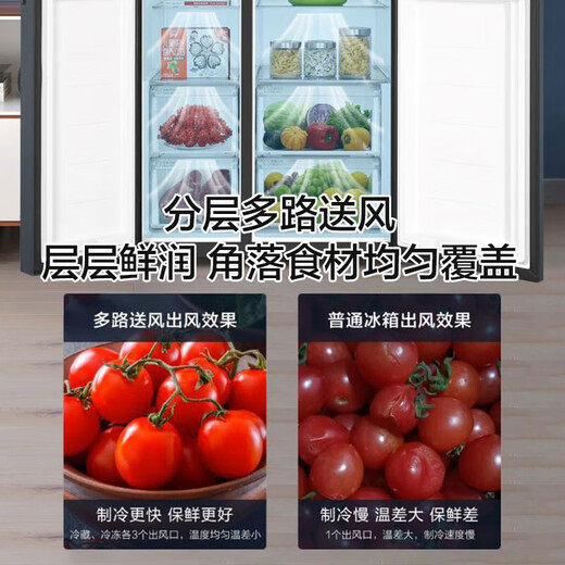 Haier refrigerator double-door refrigerator 616 liters side-by-side refrigerator first-class energy efficiency variable frequency large capacity ultra-thin household refrigerator air-cooled frost-free double door BCD-616WGHSSEDC9