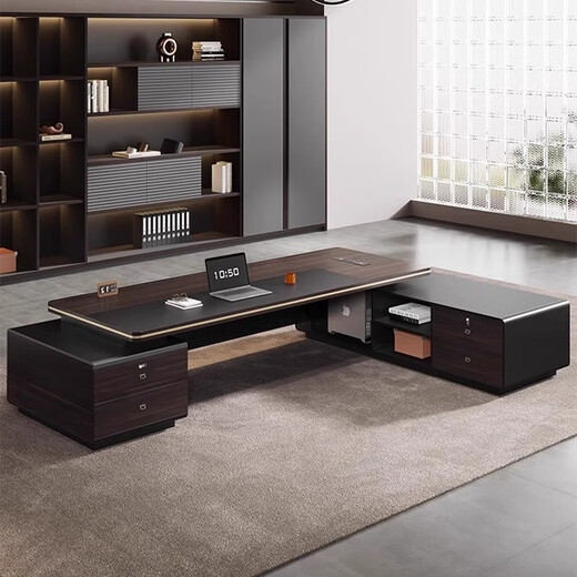 Light luxury boss table office desk and chair combination simple modern president table leadership office furniture manager executive desk 2.0*0.8 meters boss table