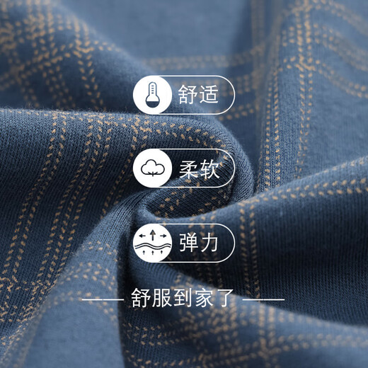 Caiqishi pajamas for men spring and autumn long-sleeved cotton thin plaid plus size casual wearable home wear set pure cotton 891 3XL