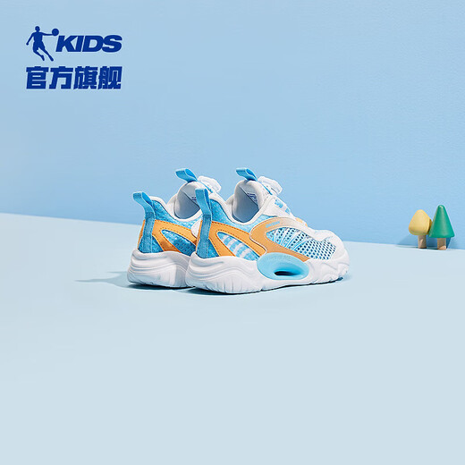 乔丹QIAODAN童鞋儿童鞋20025夏季新品足弓支撑小学生跑步鞋透气运动鞋 鲲鹏蓝/乔丹白 32