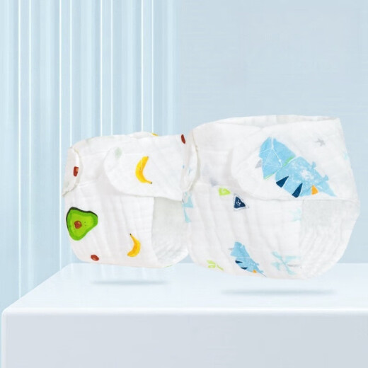 Diaper pure cotton washable baby urine melon newborn gauze diapers summer baby diaper pants pocket ring mustard seeds [10A antibacterial] 5 packs random color L code [recommended 15-25 Jin [Jin equals 0.5 kg] baby]