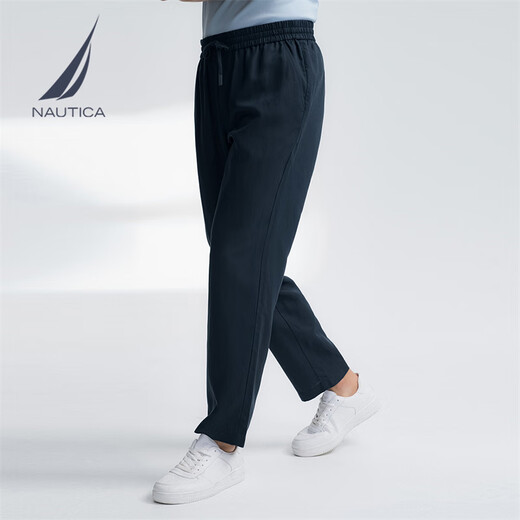 诺帝卡（NAUTICA）【大促爆款】男装25春夏新款天丝亚麻休闲裤男PO5212 藏青4NV M