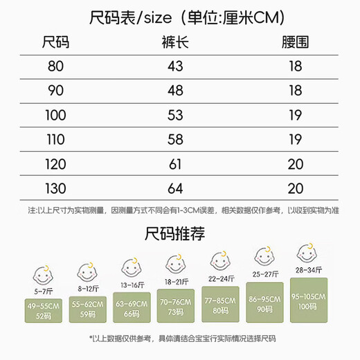 Xuan Niwei baby mosquito-proof pants summer baby casual pants for boys and girls tying pants for open-end home pajamas 6629 small cow (pure cotton Class A) 90 90cm (can be opened for 12 to 18 months)