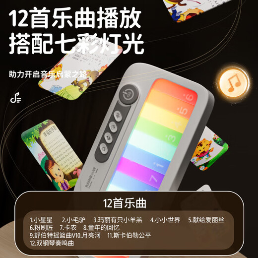 麦格萌儿童电子琴玩具婴幼儿益智早教神器男孩女1-3-4岁生日儿童节礼物 雅白色【12首曲目+5种乐器】 宝宝启蒙手指思维训练/彩屏弹奏