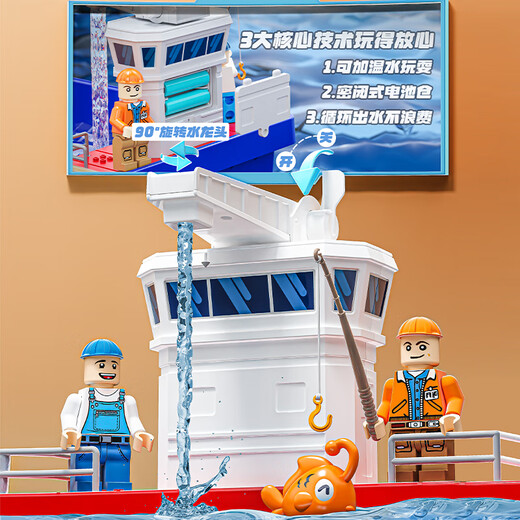 Zucker Reis Puzzle Elektrisches Fischerboot Spielzeug absorbieren Wasserfischer
