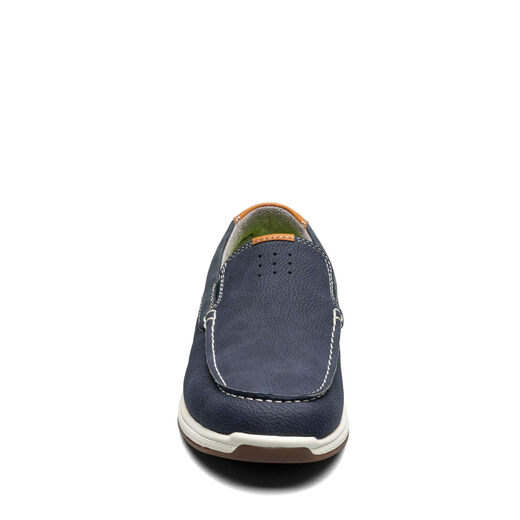 Florsheim Boys Cross Moccasin Toe Jr. (Toddler/Kids) Loafers, Navy Navy Navy 5.5 Big Kid