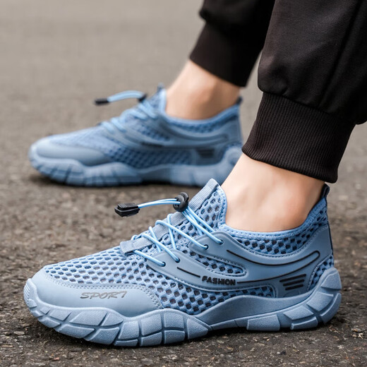 
New summer sandals breathable hollow anti-slip beach hole shoes teenagers sports and casual shoes thin mesh shoes RF-K739 blue 41