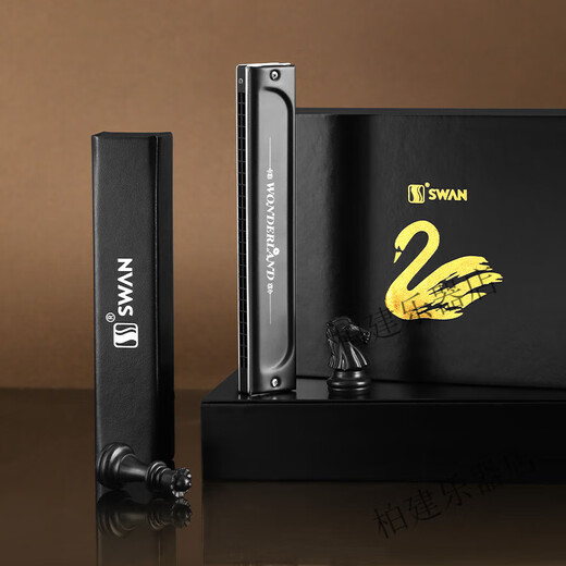 Swan (SWAN) Harmonic birthday gift box 24 holes 28 holes genuine beginners for professional performance-level resonant accent C tune Athens black [24 holes polyphonic gift box]