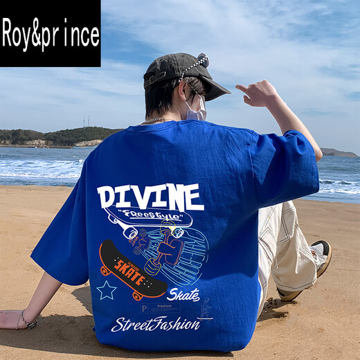 Prince Roy / Roy / Prince T-shirt à manches courtes Homme Junior High School Élèves de 12-15 ans 13 beaux usages d'été 14 adolescents Big Children Cotton Pure Coton Half-Wamed 3899 White Quality Assurance XL (140-160Jin [Jin est égal à environ 0,5 kg]))