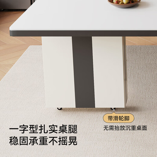 Shangmo island dining table, antique style retractable slate dining table CT37 1.8 meters (bull+tea stove)+baique chairs*4