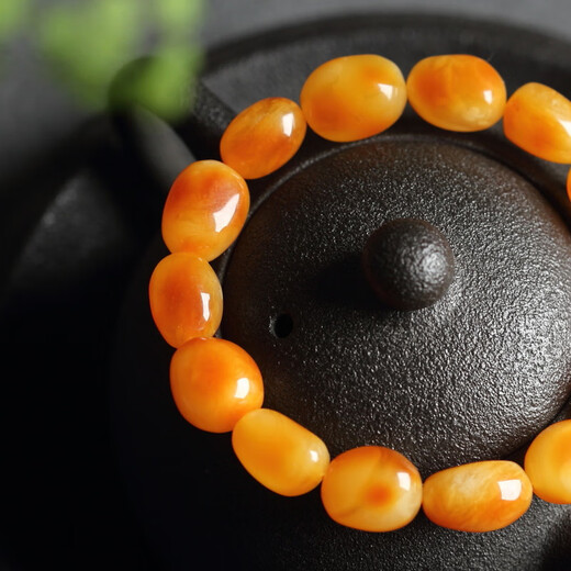 DL 1998 Fett Donglai Qualität Bienenwachsarmband Herren Shi Qingling Tian Lan Bernsteinform Armband Pretty Farbfarbe Farbe Grob Leder Dunkelorange Rot Pretty Color K1391