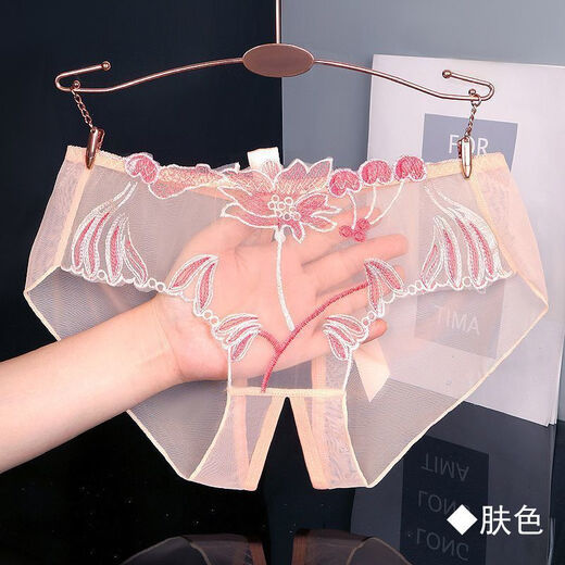 Yan Beiwei modal sexy lace sexy underwear for women with large size high appearance charming pure embroidery without taking off shorts 838 white + pink + skin color 3 strips L [110-130Jin[Jin equals 0.5 kg]]