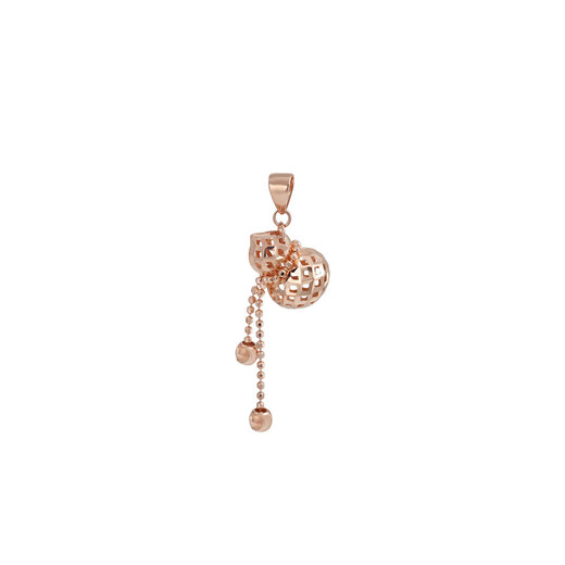 Ally 18K Rose Gold Hollow Gourd Pendant K Gold Plain Gold Women's Fulu Necklace Pendant Gift 18K Rose Gold 1.16g