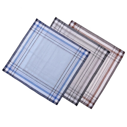 Hai Yiduo Herren-Taschentuch Klassiker Ancient Style Baumwolltaschentuch schweißabsorbierend Retro Sentimental Color Man Quadrattuch Baumwollschweiß-Sicht Taschentuch Quadrattuch Taschentuch [3 Packs] Blau 40*40 cm