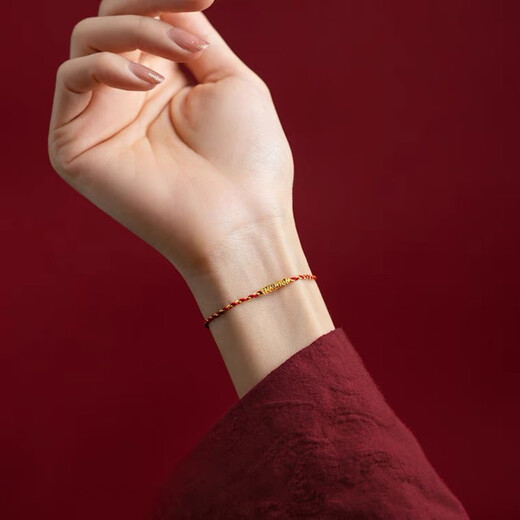 Xiaojinxi hand-woven gold red rope diamond knot hand rope super color-preserving and exquisite gift for the birth year 17c-18m hand circumference