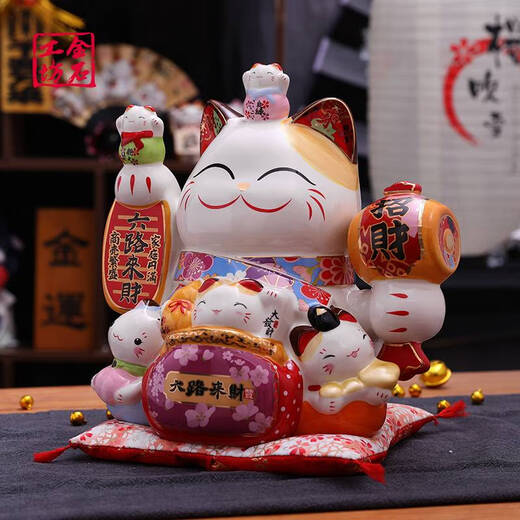 Ni Zhier Jinshi Workshop Cash Desk Facai Cemic Piggy Bank Хранилище может крупные подарки кошки 1049 Fugui Youyu Piggy Bank большой [Presale]