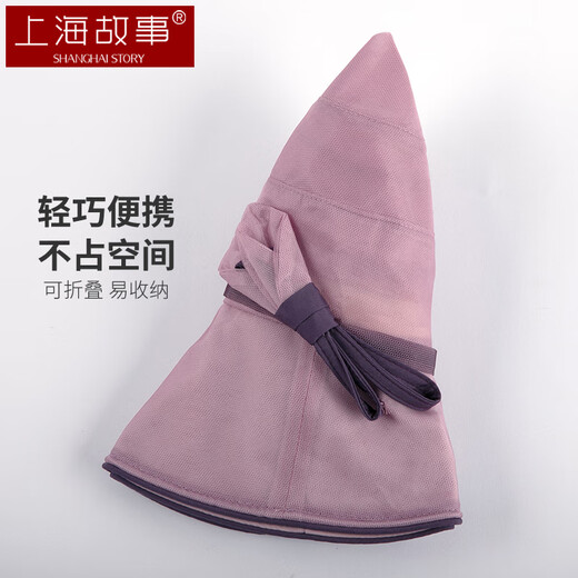 上海故事真丝遮阳帽女春夏季防紫外线桑蚕丝帽子防晒太阳帽妈妈礼物 豆沙