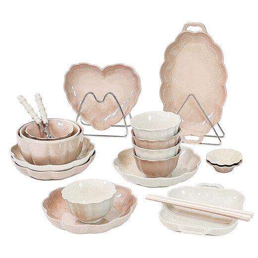 Yingtang Jingdezhen ceramic feel bowl and dish set household ceramic plate underglaze colored tableware bowl and plate light luxury rice bowl and bowl utensil gold-painted 4-6 people food gift box 1355