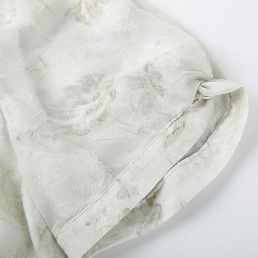 纤莉秀【温柔印花荷叶边V领浅绿色连衣裙】大码女装胖mm夏装新款1349 浅绿色 4XL