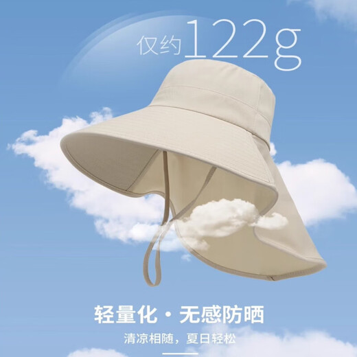 Pdmcms seaside sun protection hat women's large brim summer sun hat neck protection integrated sun hat covering face and neck beach hat large brim sun hat off-white full face sun protection