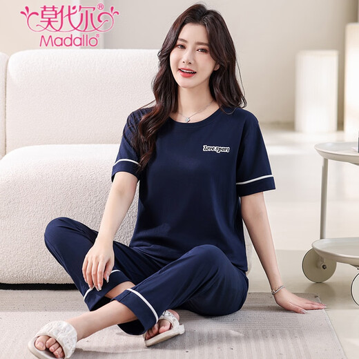 Modal Pyjamas für Frauen im Sommer Pure Cotton Kurzärmel Dünne 2025 Neue Sommer-Freizeitbaumwolle können außerhalb der Hosen nach Hose getragen werden.